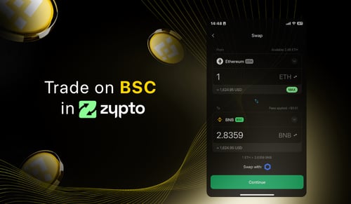 Trade on BSC in Zypto App