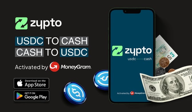 Zypto announces MoneyGram partnership and USDC to Cash global service