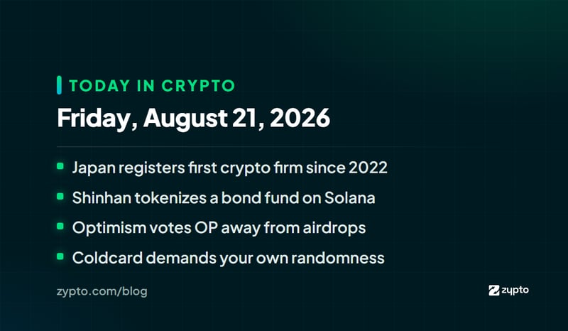 Today in Crypto - Japan Reopens Its Crypto Register After Four Years
