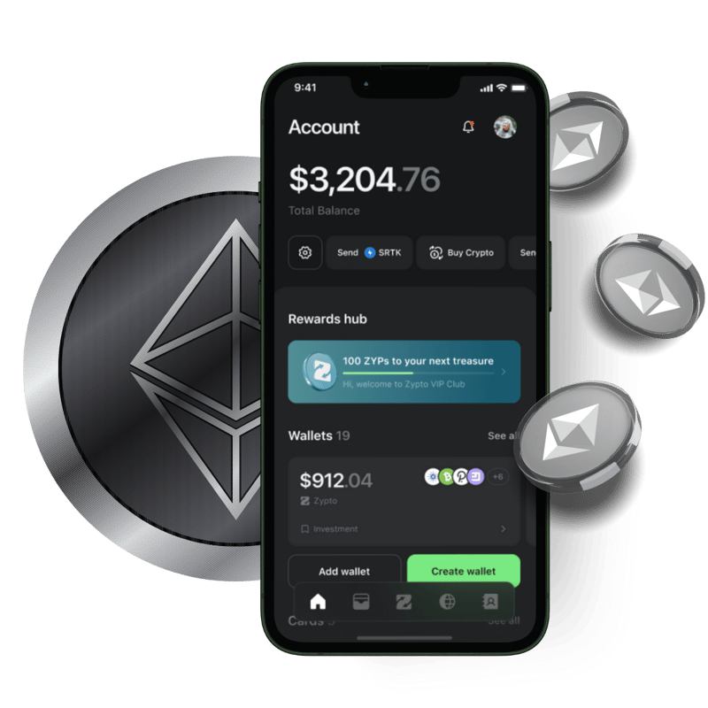 Wallet EVM di Zypto App su Android e iOS