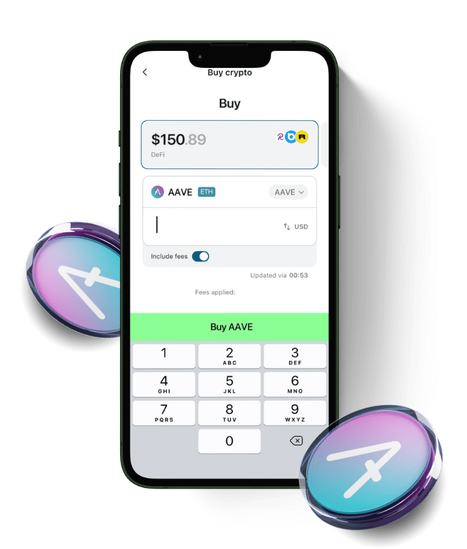Aave (AAVE) wallet, shown in Zypto App