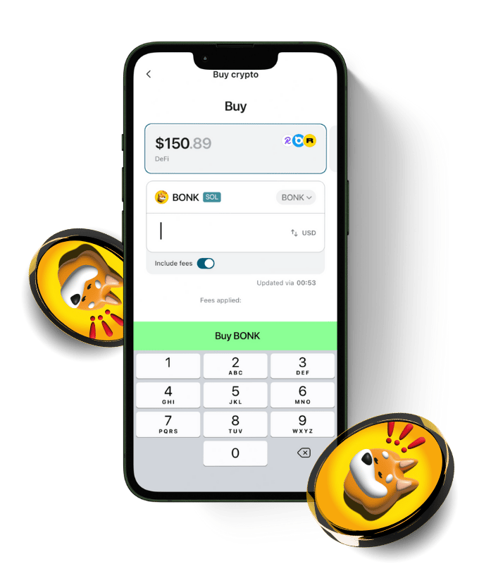 Bonk (BONK) wallet, shown in Zypto App