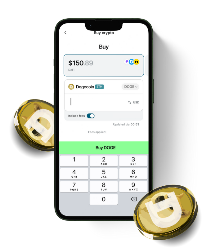 Dogecoin (DOGE) wallet, shown in Zypto App