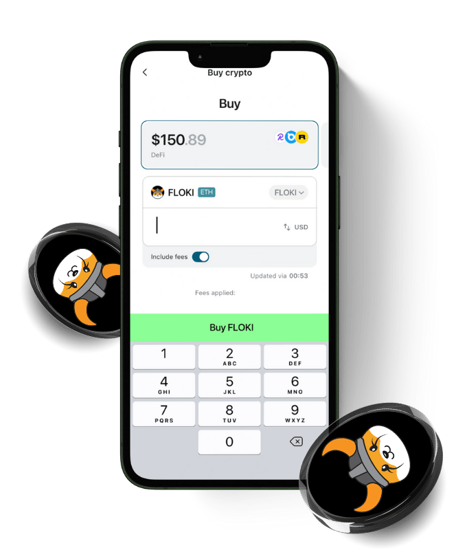 FLOKI (FLOKI) wallet, shown in Zypto App