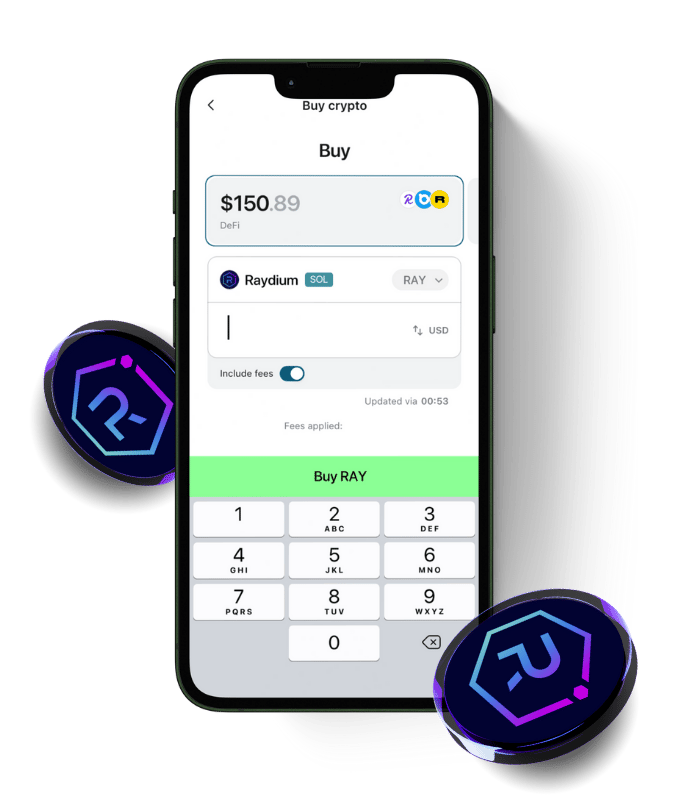 Raydium (RAY) wallet, shown in Zypto App