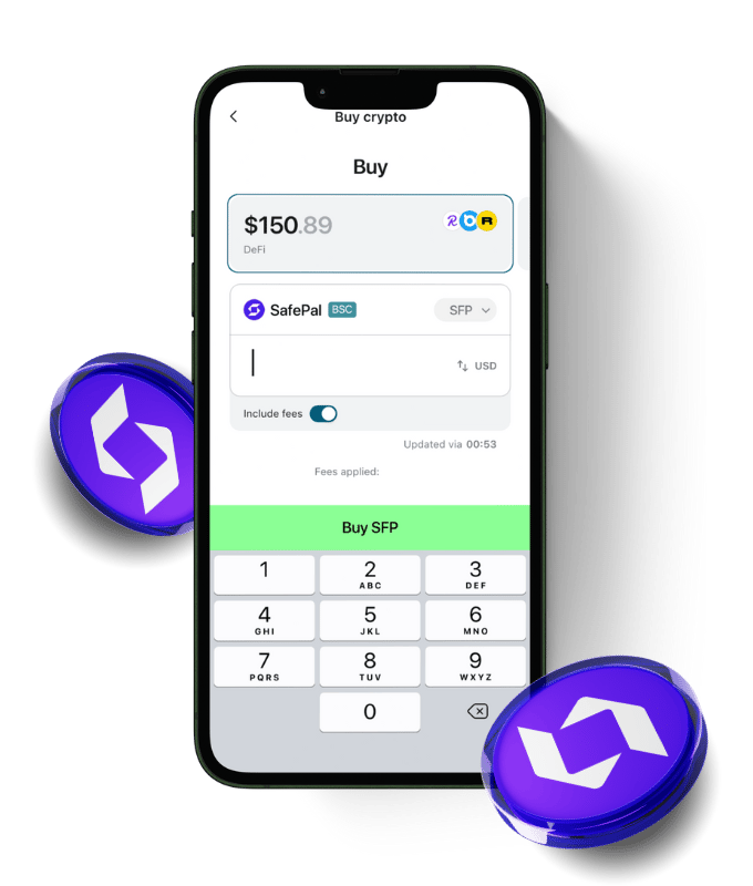 SafePal (SFP) wallet, shown in Zypto App