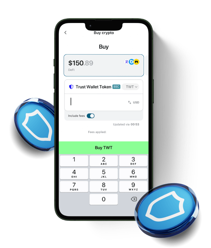 Trust Wallet (TWT) wallet, shown in Zypto App