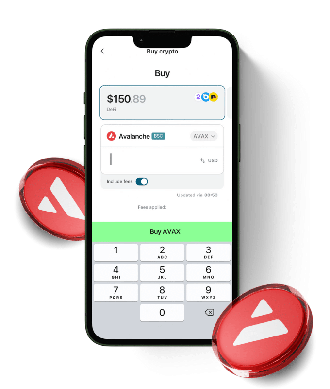 Avalanche (AVAX) wallet, shown in the Zypto App