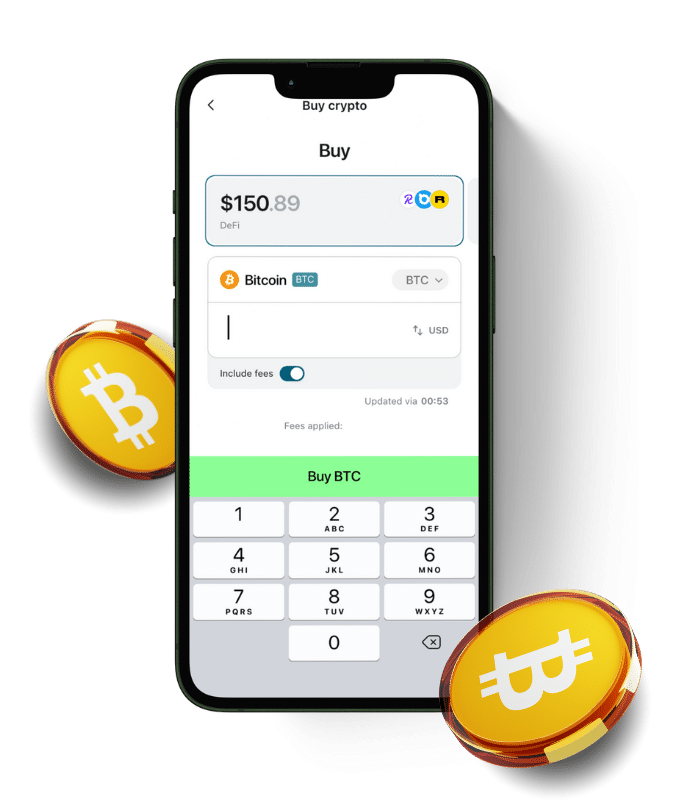 Bitcoin (BTC) wallet, shown in the Zypto App