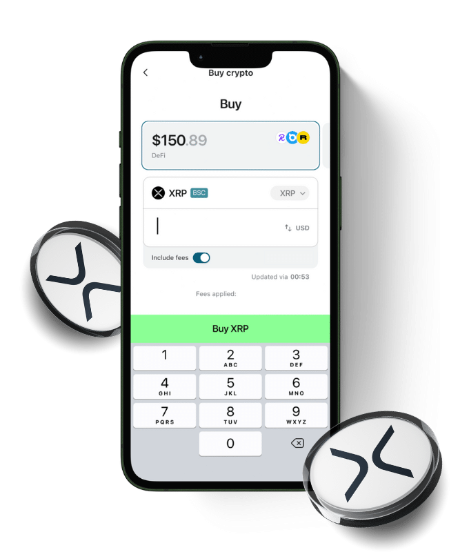 XRP (XRP) wallet, shown in the Zypto App