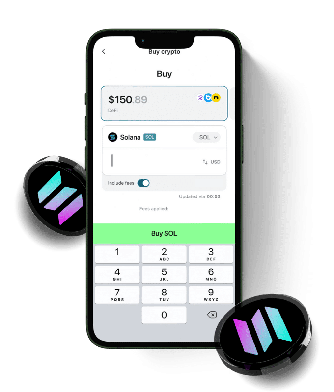 Solana (SOL) wallet, shown in the Zypto App