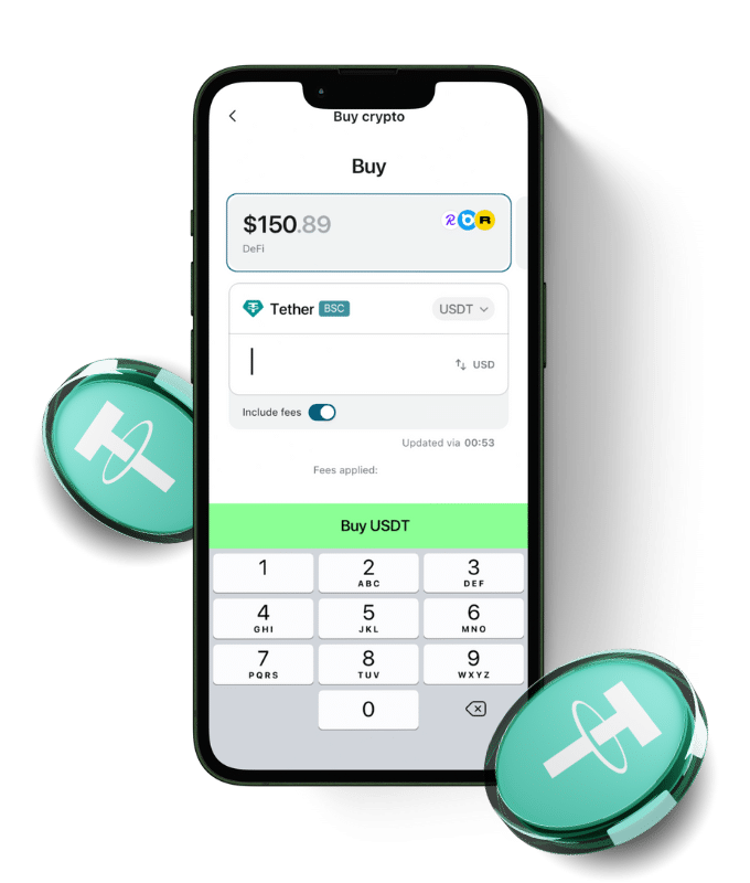 Tether (USDT) wallet, shown in the Zypto App
