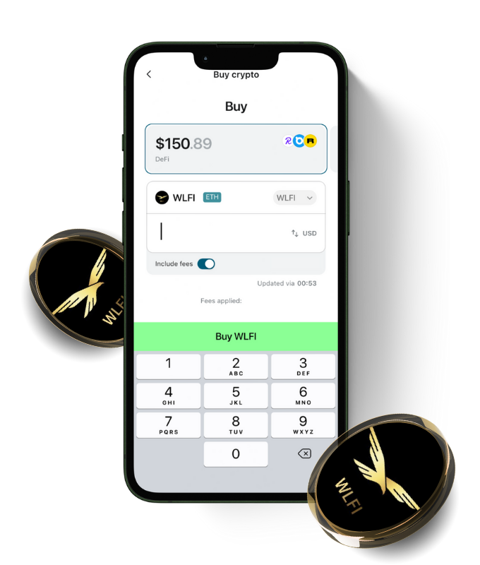 World Liberty Financial (WLFI) wallet, shown in the Zypto App