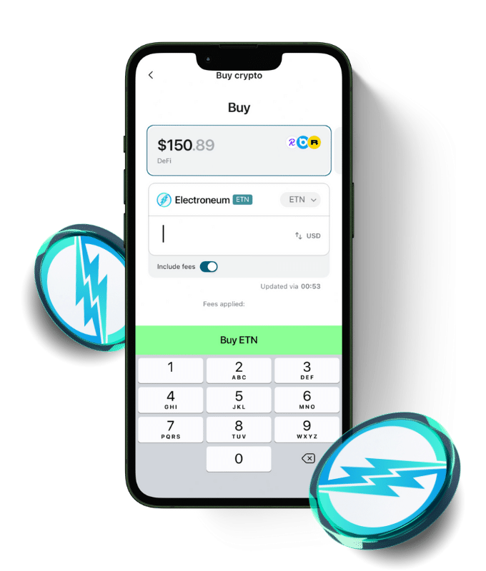 Electroneum (ETN) wallet, shown in the Zypto App