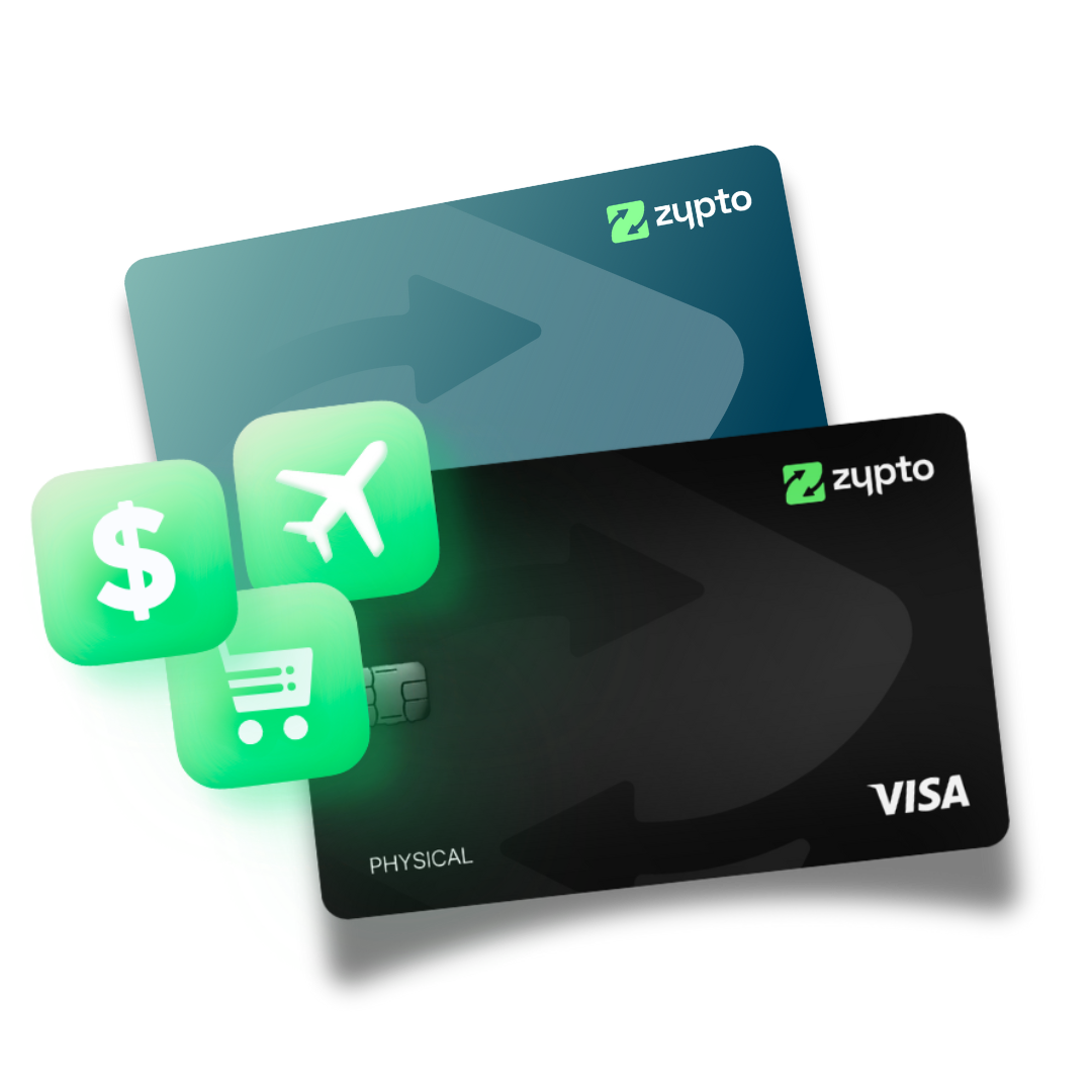 The Zypto Premium Visa cards, physical and virtual, with travel, spending and shopping benefits