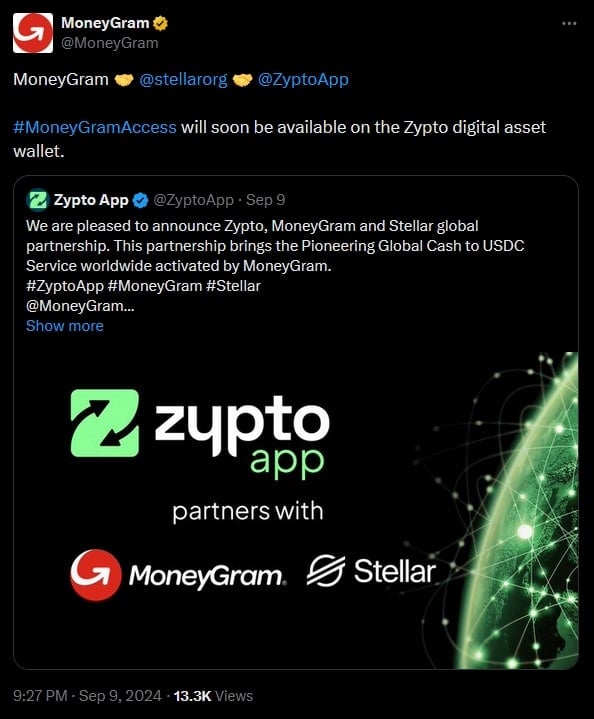 Zypto Announce Partnership with MoneyGram and Stellar