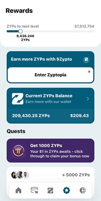 Pi Quest on Zypto App