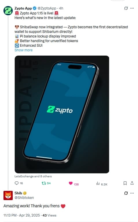 @ShibToken Post Seal of Approval for Zypto