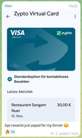 Spending Zypto App ZYP Rewards
