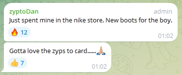 Spending Zypto App ZYP Rewards