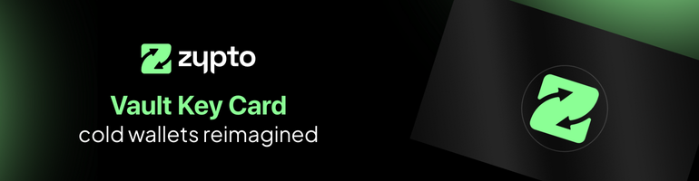 The Vault Key Card Cold Crypto Wallet from Zypto