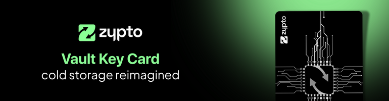 The Vault Key Card Cold Crypto Wallet from Zypto