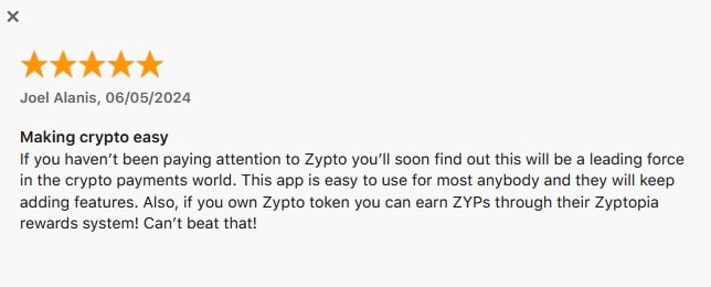 Zypto App 5 Star Review on App Store Zypto App 5 Star Review on App Store